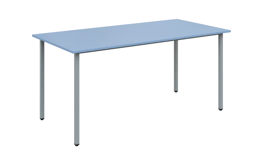 JSB 160N Jídelní stůl 1600 x 800 mm, deska blankyt / podnož stříbrná